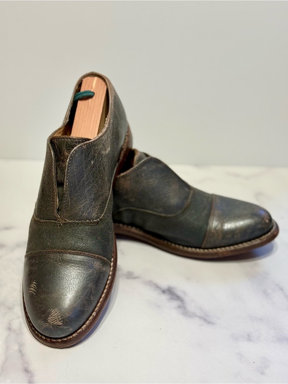 BED|STU Eden Distressed Gray Leather slip-on Loafers Cobbler Series (size 8.5) - Picture 2 of 16